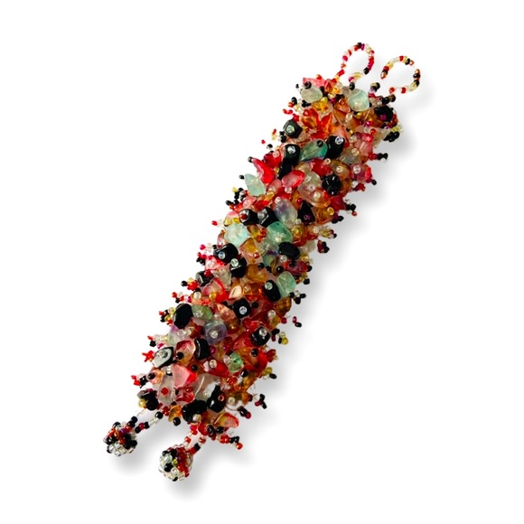 VINTAGE Natural Stones Nuggets Beads Handmade Bracelet Amethyst Aventurine - Picture 1 of 5